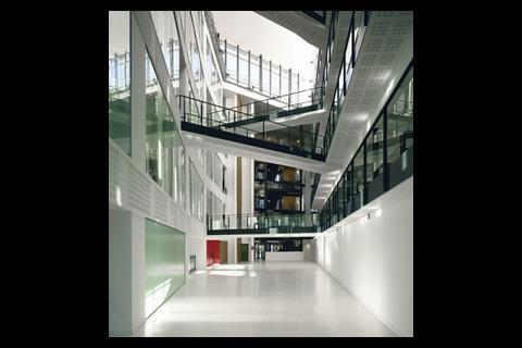 The atrium, or more appropriately, the covered street. Plenty of daylight makes this space invigorating and open. 